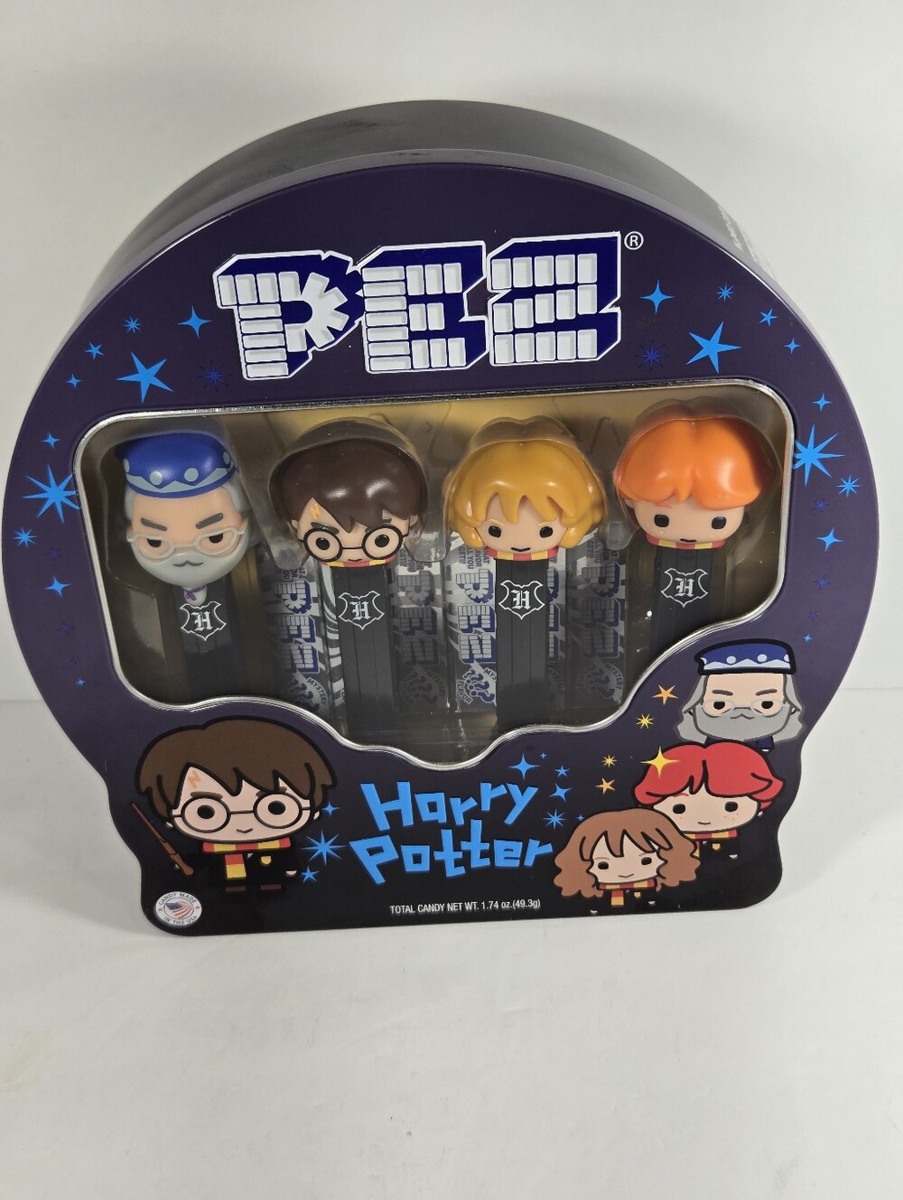 NEW Harry Potter PEZ Collector Gift Tin Dumbledore Harry Ron Hermoine Dispensers